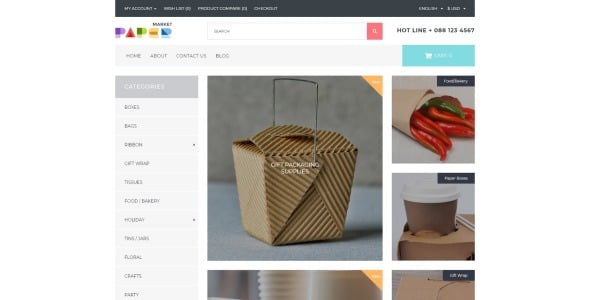упаковка отзывчивый шаблон opencart