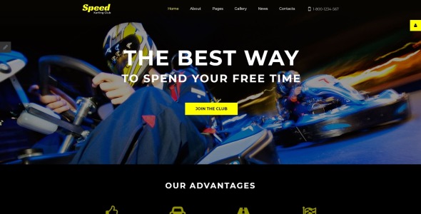 картинг-клуб отзывчивый шаблон joomla