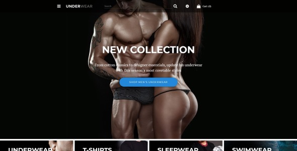 шаблон opencart магазина нижнего белья и нижнего белья