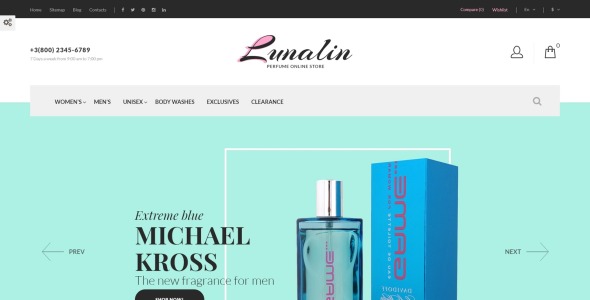 парфюмерия и одеколон магазин prestashop тема