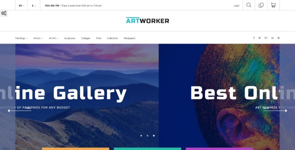 онлайн галерея и портфолио художников тема prestashop