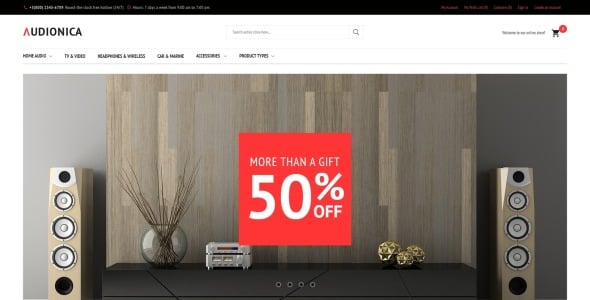 аудио магазин magento тема