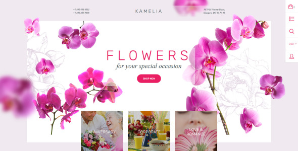 цветочный магазин отзывчивая тема shopify