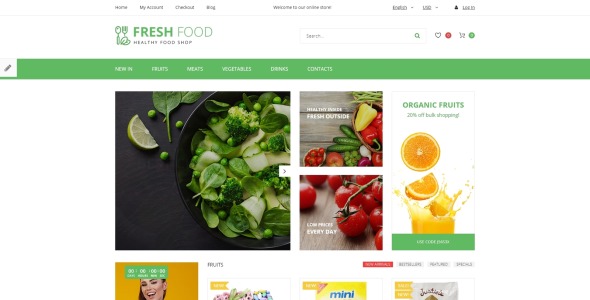шаблон opencart магазина здоровых и органических продуктов питания