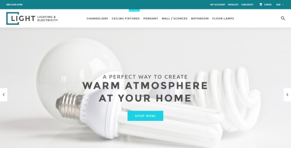 освещение и электричество shopify тема