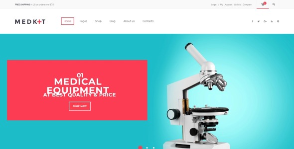 медицинское оборудование woocommerce тема