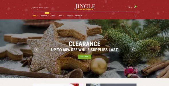 рождественская отзывчивая тема shopify