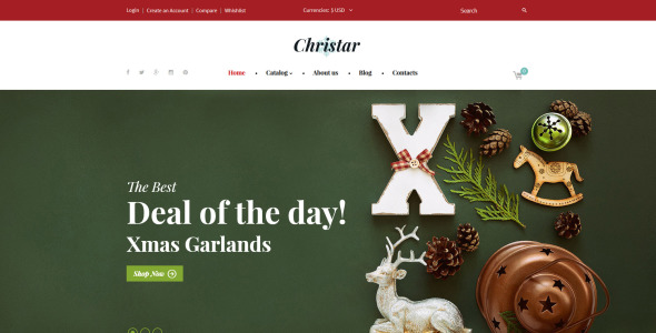 рождественский шаблон virtuemart