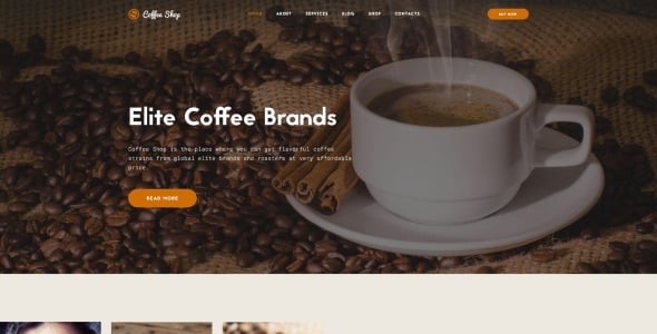 многостраничный шаблон сайта кофейни