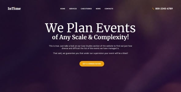 компания по управлению событиями wordpress тема