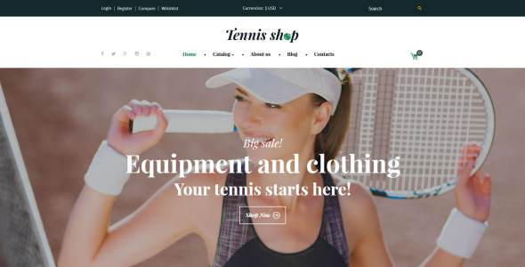 теннисный магазин virtuemart шаблон