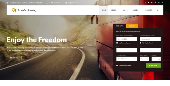 шаблон сайта услуг трансфера от / до аэропорта