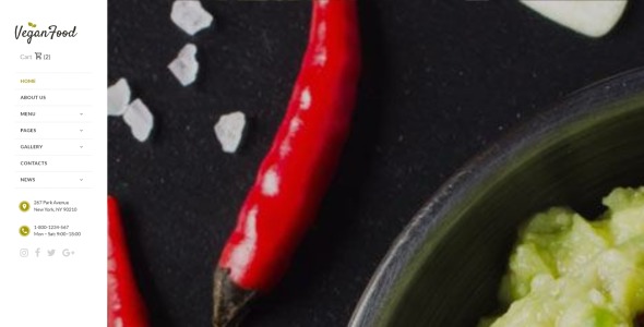 адаптивный шаблон сайта вегетарианского ресторана