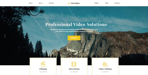 видеограф многостраничный шаблон сайта