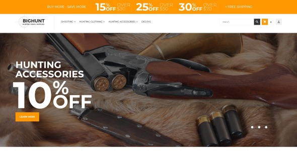 охотничье снаряжение магазин шаблон magento тема