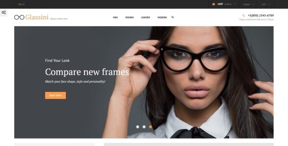 отзывчивая тема магазина очков prestashop