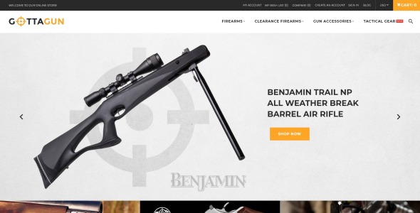 оружейный магазин magento тема