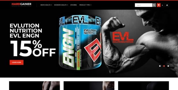 магазин спортивного питания отзывчивая тема magento