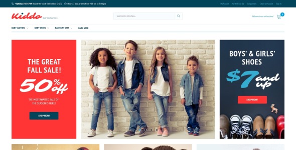 детская мода magento тема