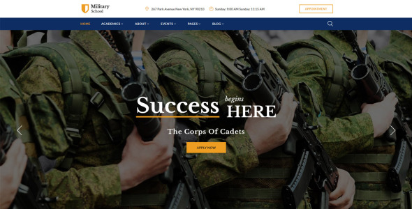 многостраничный шаблон сайта военного училища