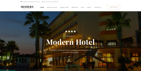 отзывчивый многостраничный шаблон сайта hotel woods