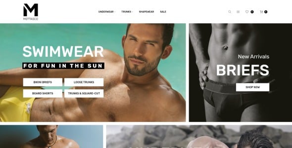 мужское нижнее белье отзывчивая тема magento