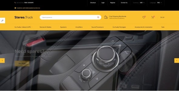 автомобильный аудио отзывчивый шаблон opencart