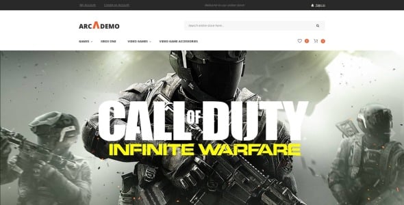 магазин видеоигр отзывчивая тема magento