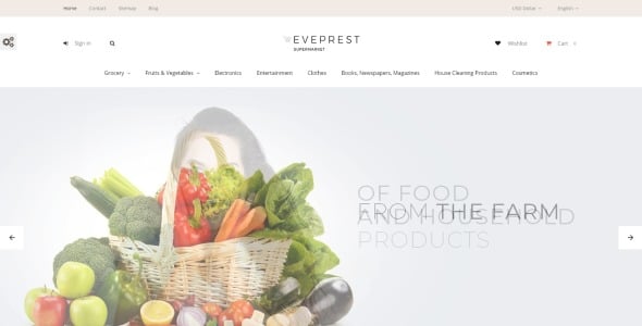 тема супермаркета prestashop