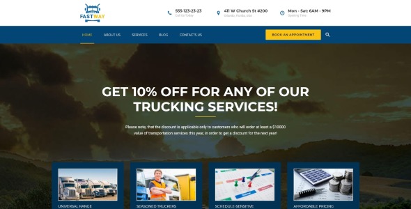 транспортная компания адаптивная тема wordpress