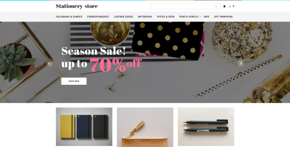 канцелярские принадлежности отзывчивый шаблон opencart