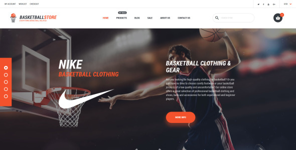 баскетбол отзывчивая тема shopify