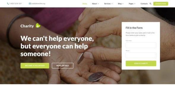 благотворительный html шаблон сайта