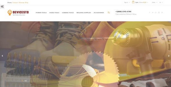 магазин инструментов и расходных материалов prestashop theme