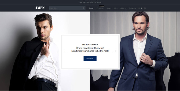 мужская мода shopify тема