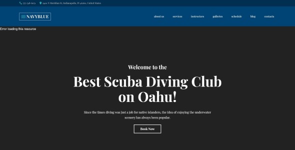 scuba diving club отзывчивая тема wordpress