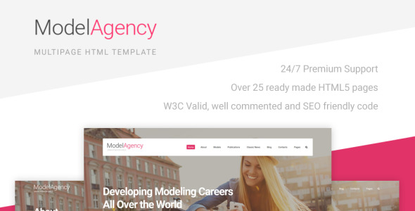 модельное агентство многостраничный шаблон сайта