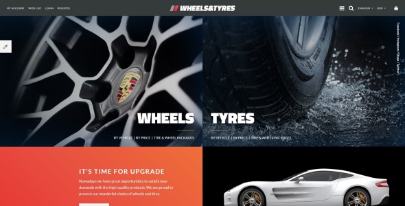 колеса и шины шаблон opencart