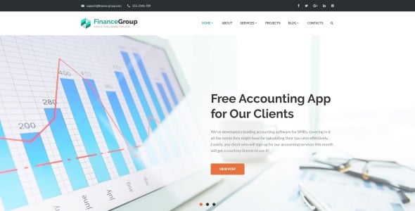 Бухгалтерский учет и финансы бизнес wordpress тема