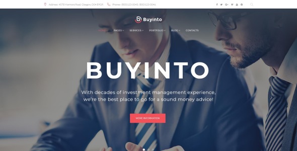 бизнес инвестиции и управление wordpress тема