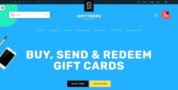 подарочные карты для любых целей тема prestashop