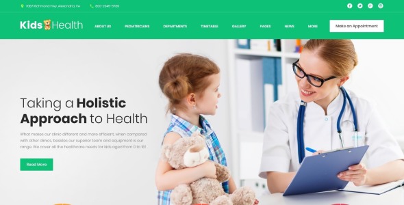 детская клиника wordpress тема