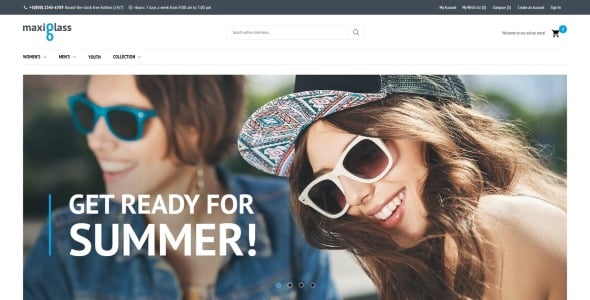 тема оптометрического магазина magento