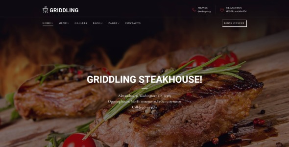 мясо и барбекю ресторан wordpress тема