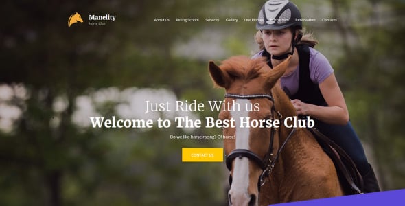 конный спорт и верховая езда клуб премиум moto cms 3 шаблон