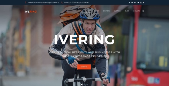 bike courier &amp; package delivery wordpress тема