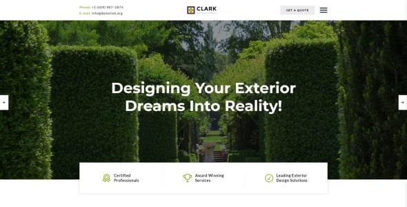 адаптивный шаблон сайта clark exterior design