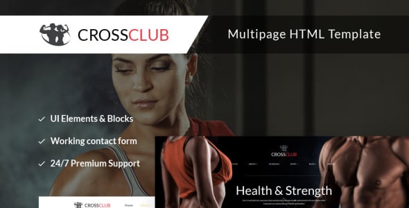 адаптивный многостраничный шаблон сайта для бодибилдинга и кроссфита