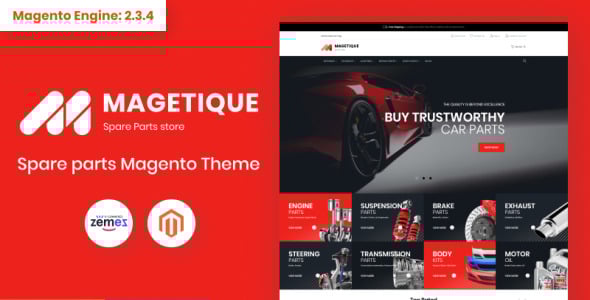 тема запасных частей magento