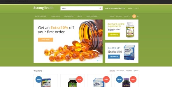 шаблон opencart аптеки